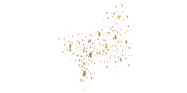 Yıldız konfetisi. Altın konfeti arka planı. Parlak tasarım modeli. Altın yıldızlı vektör şablonu. Tasarımınız için uygun, kartlar, davetiyeler, hediye, VIP.