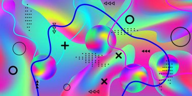 Güzel tasarım 3D, her amaç için harika tasarım. Asgari tarz konsept. Renkli soyut arka plan. Moda yaratıcı vektör kozmik gradyan.