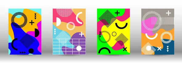 Conjunto Banner Vetorial Abstrato Moderno Ilustração Moderna Colorida Desenho Fundo — Vetor de Stock