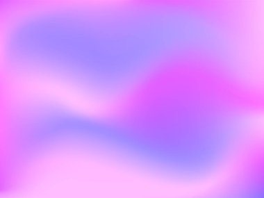 Sanal arkaplan. Pembe, mavi, yeşil renklerde parlak, pürüzsüz, bulanık fütürist desen. Modaya uygun reklam vektörü. Yazdırılmış ürünler için holografik spektrumun yoğun gradyanı,.