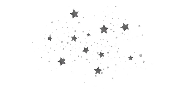 Estrela Prata Confete Estrelas Queda Sobre Fundo Branco Ilustração Estrelas — Vetor de Stock