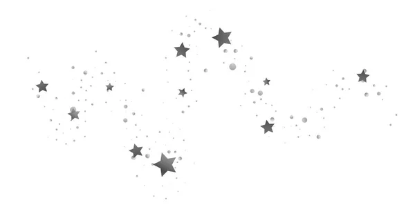 コンフェッティの銀の星 白地に星が落ちる 輝く星の飛行のイラスト 装飾的な要素 あなたのデザイン カード 招待状 ギフト Vipに適しています — ストックベクタ