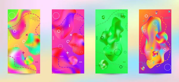 Trendy Creative Vector Space Gradient Set Modern Abstract Covers Bright — Stock Vector