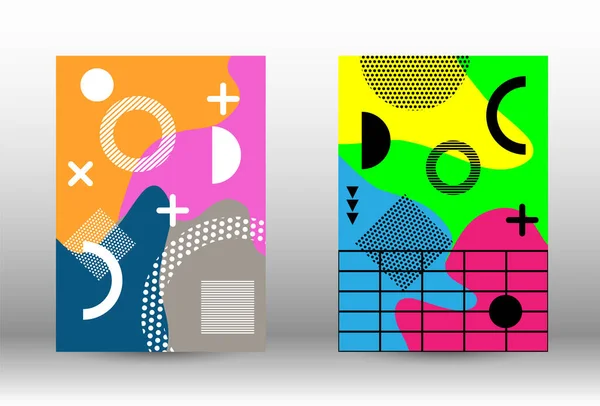 Conjunto Banner Vetorial Abstrato Moderno Ilustração Moderna Colorida Forma Geométrica —  Vetores de Stock