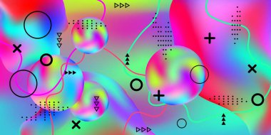 Klasik tasarım 3D, her amaç için harika tasarım. Asgari tarz konsept. Renkli soyut arka plan. Moda yaratıcı vektör kozmik gradyan.