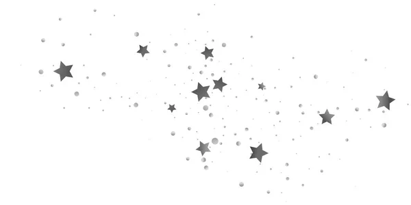 Silver star of confetti. Falling stars — Stock Vector