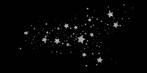 Étoile Argentée Confettis Fond Étoilé Tombant Des Étoiles Aléatoires Brillent — Image vectorielle