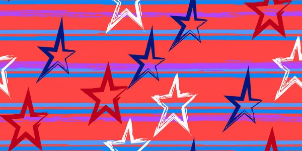 Rayas Colores Estrellas Sencillo Diseño Rayas Acuarela Moda Líneas Dibujadas — Vector de stock