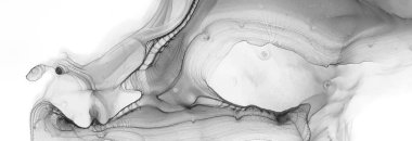 Siyah Beyaz Suluboya. Duman dokusu. Dekorasyon tasarımı için gri tonlu suluboya ile klasik çizim. Modern sanat. Gümüş lekeli yüzey. Soyut yazdırma.