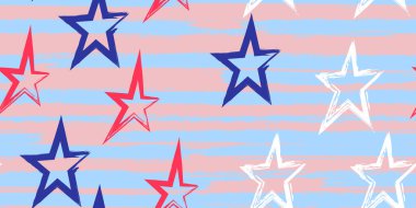 Renkli çizgiler ve yıldızlar. Basit. Moda suluboya çizgili tasarım. Suluboya tarzında elle çizilmiş çizgiler. Kumaş, tekstil tasarımı, ambalaj kağıdı, kapak.