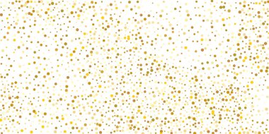 Beyaz arka planda altın yaldızlı konfeti. Lüks şenlik geçmişi. Dekoratif unsur. Tasarım elementi. Vektör illüstrasyonu, EPS 10. 