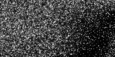 Siyah arka planda gümüş konfeti noktası. Lüks şenlik geçmişi. Dekoratif unsur. Tasarım elementi. Vektör illüstrasyonu, EPS 10. 