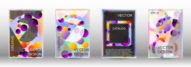 Yuvarlak şekilli sıvı poster. Bir dizi modern soyut kapak. Sancak, poster, broşür, rapor, dergi tasarımı için soyut toplarla gelecek şablonu.