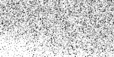  Beyaz arka planda gümüş simli konfeti. Lüks şenlik geçmişi. Dekoratif unsur. Tasarım elementi. Vektör illüstrasyonu, EPS 10. 