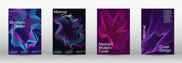 Cobertura Mínima Del Vector Conjunto Cubiertas Abstractas Modernas Plantilla Futurista — Archivo Imágenes Vectoriales