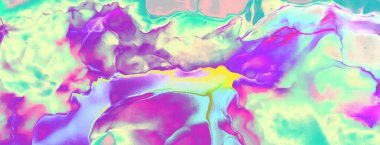 Mavi, pembe, mavi renklerde sihirli peri tasarımı olan güzel bir karikatür arka planı. Moda soyut psikedelik arka plan. Zarif dekorasyon..