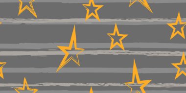 Boyalı yıldızlı Grunge çizgileri. Basit. Moda suluboya çizgili tasarım. Suluboya tarzında elle çizilmiş çizgiler. Kumaş, tekstil tasarımı, ambalaj kağıdı, kapak.