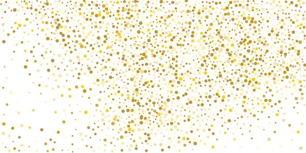 Золотий Блиск Конфетті Білому Тлі Ілюстрація Краплі Блискучих Частинок Декоративний — стоковий вектор