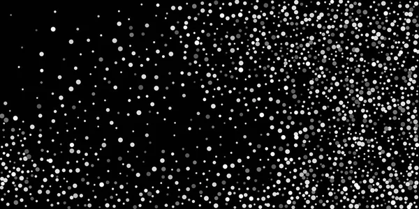 Brillo Plateado Confeti Sobre Fondo Negro Ilustración Una Gota Partículas — Vector de stock