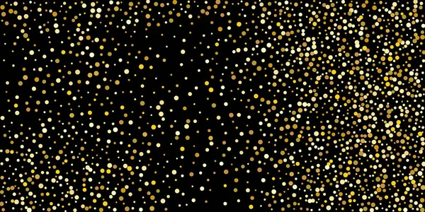 Golden Point Confetti Black Background Luxury Festive Background Decorative Element — Stock Vector