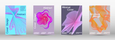 Minimum vektör kapsama alanı. Bir dizi modern soyut kapak. Pankart tasarımı, poster, broşür, rapor, günlük için soyut güncel biçimlere sahip gelecekteki şablon.