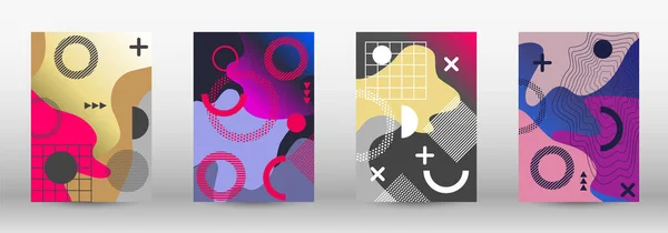 Conjunto Banners Vectoriales Abstractos Modernos Ilustración Vectorial Abstracta Moda Fondo — Vector de stock