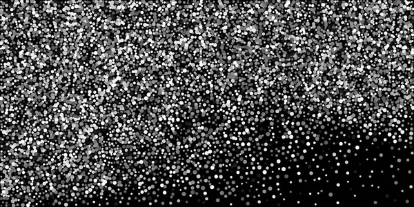 Silbernes Glitzerkonfetti Auf Schwarzem Hintergrund Luxus Festlichen Hintergrund Dekorative Elemente — Stockvektor