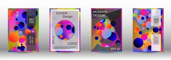 具有圆形背景的创意 一套现代抽象的封面 未来的带有抽象球的未来主义模板 用于旗帜 小册子 杂志设计 — 图库矢量图片