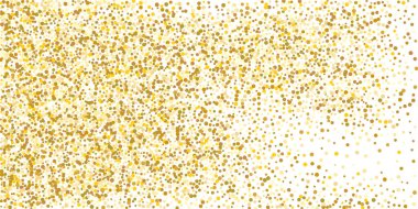 Beyaz arka planda altın puan konfetisi. Parlak parçacıkların yansıması. Dekoratif unsur. Tasarım elementi. Vektör illüstrasyonu, EPS 10. 