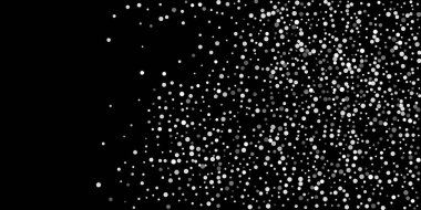 Siyah arka planda gümüş simli konfeti. Lüks şenlik geçmişi. Dekoratif unsur. Tasarım elementi. Vektör illüstrasyonu, EPS 10. 