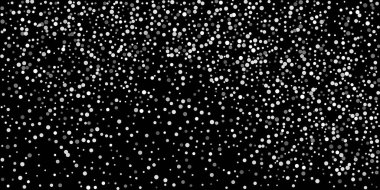 Siyah arka planda konfetilerin gümüş parlaklığı. Lüks arkaplan.