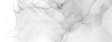 Boho monokrom mürekkebi için sıvı. Soluk Psikedelik Düzen. Dekorasyon tasarımı için gri tonlu suluboya ile klasik çizim. Modern sanat. Gümüş lekeli yüzey. Soyut yazdırma.