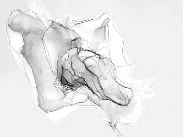 Черно Белый Акварель Бледный Психоделический Макет Винтажная Иллюстрация Серой Акварелью — стоковое фото