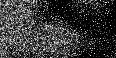 Siyah arka planda konfetilerin gümüş parlaklığı. Lüks arkaplan.