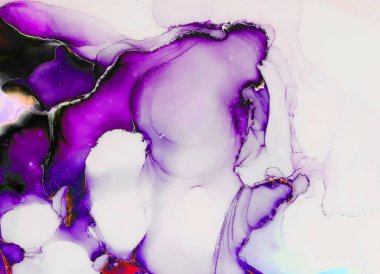 Suluboya girdap. Organik ince tuval. Arka planda güzel bir duman soyutlaması. Alkol mürekkebi. Soyut Ruhsal Akışkan.