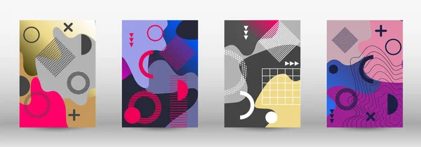 Conjunto Banners Vectoriales Abstractos Modernos Ilustración Vectorial Abstracta Moda Fondo — Vector de stock