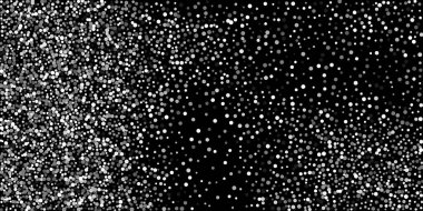 Siyah arka planda konfetilerin gümüş parlaklığı. Lüks şenlik geçmişi. Dekoratif unsur. Tasarım elementi. Vektör illüstrasyonu, EPS 10. 