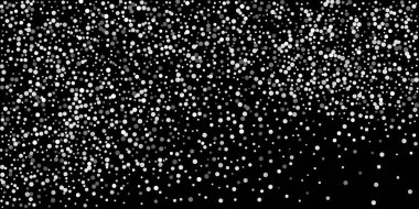 Siyah arka planda konfetilerin gümüş parlaklığı. Lüks arkaplan.