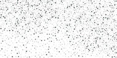 Beyaz arka planda konfetilerin gümüş parlaklığı. Parlak parçacıkların yansıması. Dekoratif unsur. Tasarım elementi. Vektör illüstrasyonu, EPS 10. 