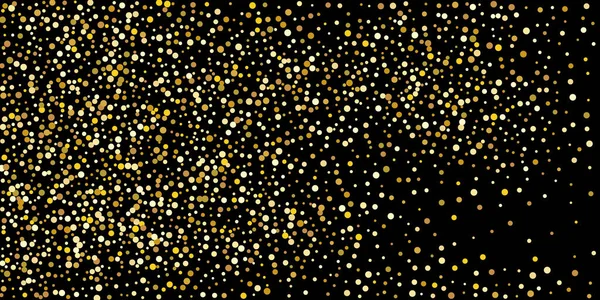 Χρυσά Κομφετί Μαύρο Φόντο Εικονογράφηση Μιας Σταγόνας Γυαλιστερών Σωματιδίων Διακοσμητικό — Διανυσματικό Αρχείο