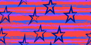 Boyalı yıldızlı Grunge çizgileri. Basit. Moda suluboya çizgili tasarım. Suluboya tarzında elle çizilmiş çizgiler. Kumaş, tekstil tasarımı, ambalaj kağıdı, kapak.