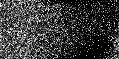 Siyah arka planda gümüş simli konfeti. Lüks şenlik geçmişi. Dekoratif unsur. Tasarım elementi. Vektör illüstrasyonu, EPS 10. 