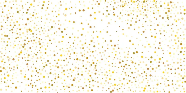 Golden Point Confetti White Background Illustration Drop Shiny Particles Decorative — Stock Vector