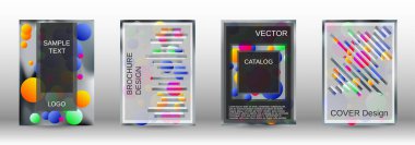 Yuvarlak şekilli yaratıcı arka planlar. Bir dizi modern soyut kapak. Sancak, poster, broşür, rapor, dergi tasarımı için soyut toplarla gelecek şablonu.