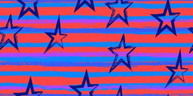 Renkli çizgiler ve yıldızlar. Basit. Moda suluboya çizgili tasarım. Suluboya tarzında elle çizilmiş çizgiler. Kumaş, tekstil tasarımı, ambalaj kağıdı, kapak.