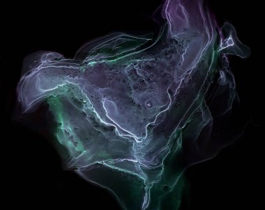 Suluboya girdap. Organik ince tuval. Renkli soyut resim arkaplanı. Alkol mürekkebi. Soyut Ruhsal Akışkan. 