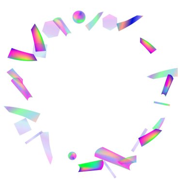 Hologram Konfeti. Her amaç için harika bir tasarım. Banner şablonu. Bulanık arkaplan. Bulanık konsept. Renkli alan arkaplanı. Tatil, doğum günü.