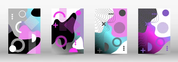 Modern memphis background set covers, great design for any purposes. — Διανυσματικό Αρχείο