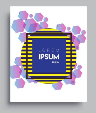 Cover design template with liquid color, arrangement of abstract lines and style graphic geometric elements. Applicable for placards, brochures, posters, covers and banners. Vector Design