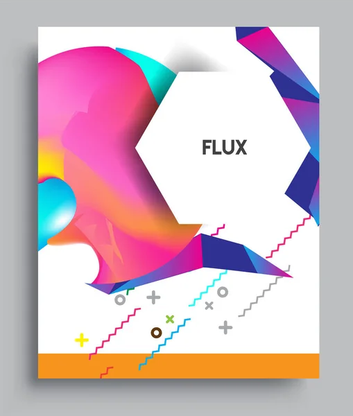 Cover Design Template Liquid Color Arrangement Abstract Lines Style Graphic — ストックベクタ